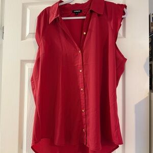 Express Vibrant Red Sleeveless Blouse